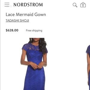 Blue lace dress with slight mermaid tail